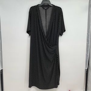 NORMA KAMALI Faux Wrap Polka dot Jersey Stretch Dress size 4X